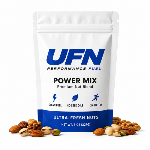 UFN Performance Fuel package with nuts on a white background
